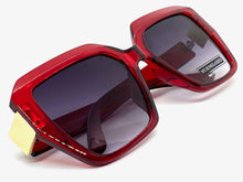 Classic Elegant Vintage Retro Style SUNGLASSES Square Burgundy Frame 2660