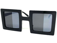 Oversized Exaggerated Vintage Retro Style SUNGLASSES Large Square Black Frame 1317