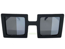 Oversized Exaggerated Vintage Retro Style SUNGLASSES Large Square Black Frame 1317