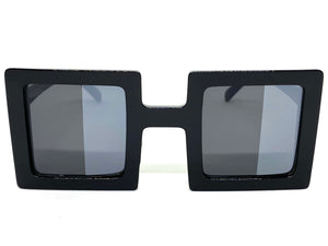 Oversized Exaggerated Vintage Retro Style SUNGLASSES Large Square Black Frame 1317