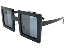 Oversized Exaggerated Vintage Retro Style SUNGLASSES Large Square Black Frame 1317