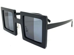 Oversized Exaggerated Vintage Retro Style SUNGLASSES Large Square Black Frame 1317