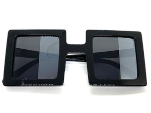 Oversized Exaggerated Vintage Retro Style SUNGLASSES Large Square Black Frame 1317