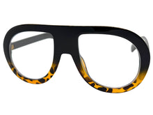 Oversized Classic Vintage Retro Style Clear Lens EYEGLASSES Large Round Black & Tortoise Frame TR90