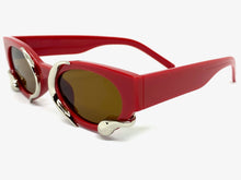 Classy Elegant Modern Retro Style SUNGLASSES Red Frame 1185