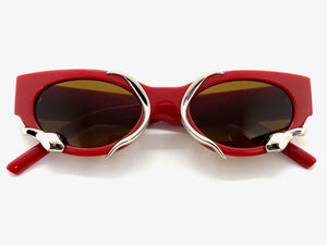 Classy Elegant Modern Retro Style SUNGLASSES Red Frame 1185