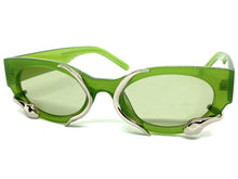 Classy Elegant Modern Retro Style SUNGLASSES Green Frame 1185