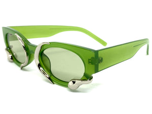 Classy Elegant Modern Retro Style SUNGLASSES Green Frame 1185