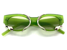 Classy Elegant Modern Retro Style SUNGLASSES Green Frame 1185