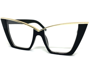 Classy Elegant Vintage Retro Cat Eye Style Clear Lens EYEGLASSES Black Frame 4931