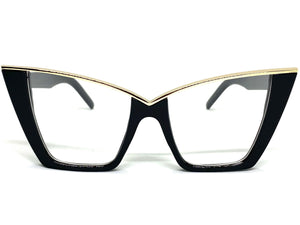 Classy Elegant Vintage Retro Cat Eye Style Clear Lens EYEGLASSES Black Frame 4931