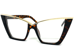 Classy Elegant Vintage Retro Cat Eye Style Clear Lens EYEGLASSES Tortoise Frame 4931