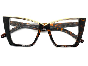 Classy Elegant Vintage Retro Cat Eye Style Clear Lens EYEGLASSES Tortoise Frame 4931