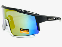 Oversized Retro Sporty Wrap Around Style SUNGLASSES Large Black Frame 3653