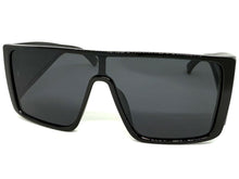 Futuristic Modern Rerto Blinder Shield Style SUNGLASSES Black Frame 6513