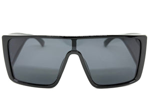 Futuristic Modern Rerto Blinder Shield Style SUNGLASSES Black Frame 6513