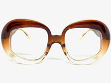 Oversized Vintage Retro Style Clear Lens EYEGLASSES Large Round Brown Frame E2083