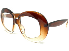 Oversized Vintage Retro Style Clear Lens EYEGLASSES Large Round Brown Frame E2083