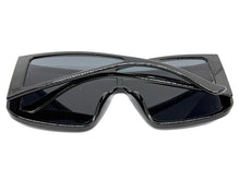 Futuristic Modern Rerto Blinder Shield Style SUNGLASSES Black Frame 6513