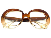 Oversized Vintage Retro Style Clear Lens EYEGLASSES Large Round Brown Frame E2083