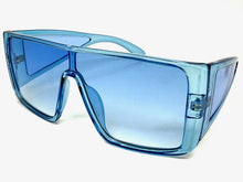 Futuristic Modern Rerto Blinder Shield Style SUNGLASSES Blue Frame 6513
