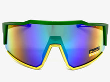 Oversized Retro Sporty Wrap Around Style SUNGLASSES Large Green Frame 3653