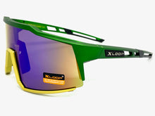 Oversized Retro Sporty Wrap Around Style SUNGLASSES Large Green Frame 3653
