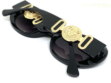 Oversized Vintage Retro Style SUNGLASSES Large Thick Black Oval Frame 4380