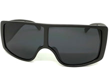Futuristic Modern Rerto Blinder Shield Style SUNGLASSES Black Frame 6360