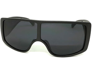 Futuristic Modern Rerto Blinder Shield Style SUNGLASSES Black Frame 6360