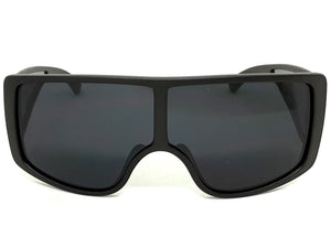Futuristic Modern Rerto Blinder Shield Style SUNGLASSES Black Frame 6360