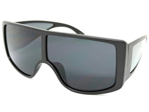 Futuristic Modern Rerto Blinder Shield Style SUNGLASSES Black Frame 6360