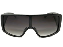 Futuristic Modern Rerto Blinder Shield Style SUNGLASSES Black Frame 6360