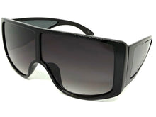 Futuristic Modern Rerto Blinder Shield Style SUNGLASSES Black Frame 6360