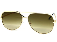 Classic Vintage Retro Aviator Style SUNGLASSES Gold Frame Honey Lens P0218