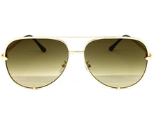 Classic Vintage Retro Aviator Style SUNGLASSES Gold Frame Honey Lens P0218