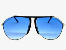 Classic Vintage Retro Aviator Style SUNGLASSES Gold Frame Blue Lens 4839