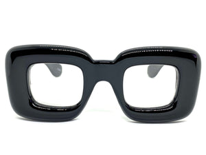 Oversized Exaggerated Retro Clear Lens EYEGLASSES Large Black Optical Frame - RX Capable 80554