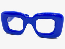 Oversized Exaggerated Retro Clear Lens EYEGLASSES Large Blue Optical Frame - RX Capable 80554