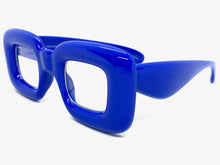 Oversized Exaggerated Retro Clear Lens EYEGLASSES Large Blue Optical Frame - RX Capable 80554