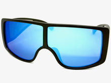 Futuristic Modern Rerto Blinder Shield Style SUNGLASSES Black Frame 6361