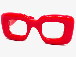 Oversized Exaggerated Retro Clear Lens EYEGLASSES Large Red Optical Frame - RX Capable 80554