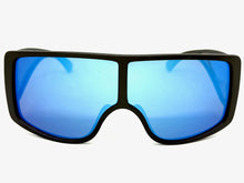 Futuristic Modern Rerto Blinder Shield Style SUNGLASSES Black Frame 6361