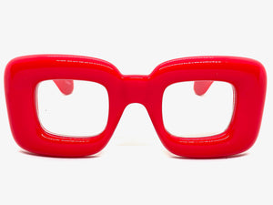 Oversized Exaggerated Retro Clear Lens EYEGLASSES Large Red Optical Frame - RX Capable 80554