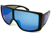 Futuristic Modern Rerto Blinder Shield Style SUNGLASSES Black Frame 6361