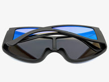 Futuristic Modern Rerto Blinder Shield Style SUNGLASSES Black Frame 6361