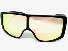 Futuristic Modern Rerto Blinder Shield Style SUNGLASSES Black Frame 6361