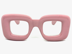 Oversized Exaggerated Retro Clear Lens EYEGLASSES Large Pink Optical Frame - RX Capable 80554