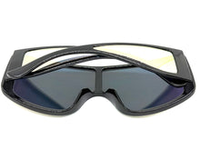 Futuristic Modern Rerto Blinder Shield Style SUNGLASSES Black Frame 6361