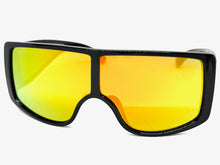 Futuristic Modern Rerto Blinder Shield Style SUNGLASSES Black Frame 6361